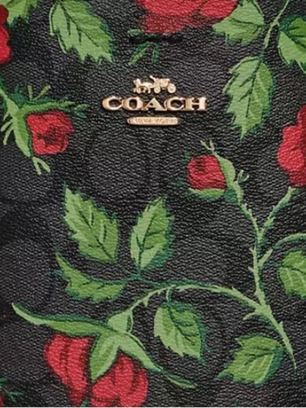 LIKENEW COACH Mollie Bucket Bag & Mini Skinny ID Signature Canvas Fairytale Rose